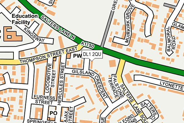 DL1 2QU map - OS OpenMap – Local (Ordnance Survey)