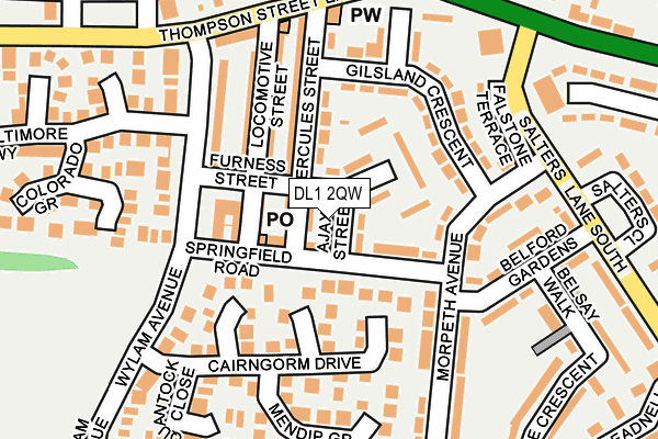 DL1 2QW map - OS OpenMap – Local (Ordnance Survey)