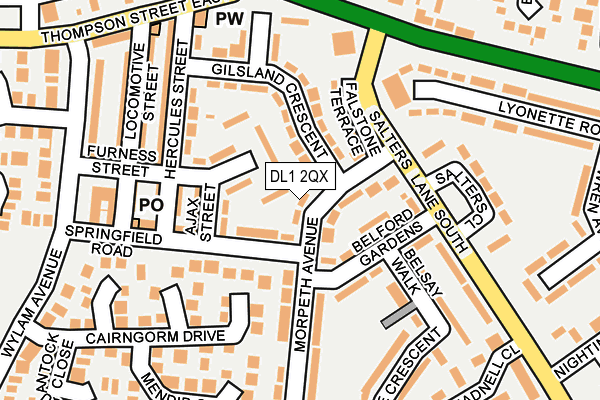 DL1 2QX map - OS OpenMap – Local (Ordnance Survey)