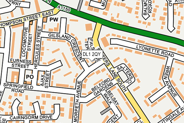 DL1 2QY map - OS OpenMap – Local (Ordnance Survey)