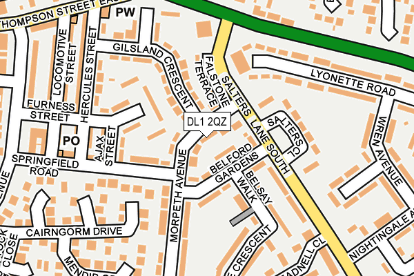 DL1 2QZ map - OS OpenMap – Local (Ordnance Survey)