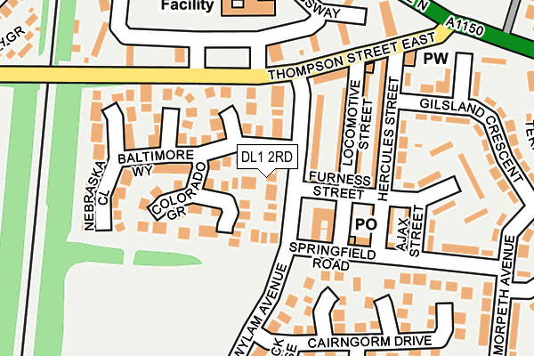 DL1 2RD map - OS OpenMap – Local (Ordnance Survey)
