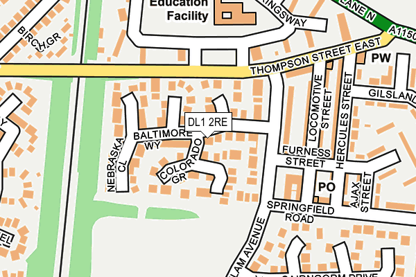 DL1 2RE map - OS OpenMap – Local (Ordnance Survey)