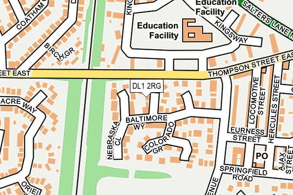 DL1 2RG map - OS OpenMap – Local (Ordnance Survey)