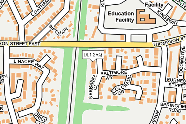 DL1 2RQ map - OS OpenMap – Local (Ordnance Survey)