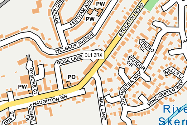 DL1 2RX map - OS OpenMap – Local (Ordnance Survey)