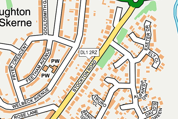 DL1 2RZ map - OS OpenMap – Local (Ordnance Survey)