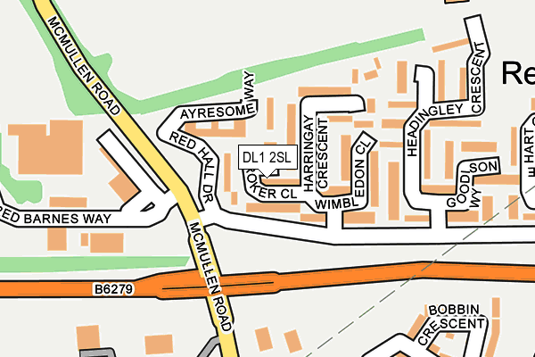 DL1 2SL map - OS OpenMap – Local (Ordnance Survey)