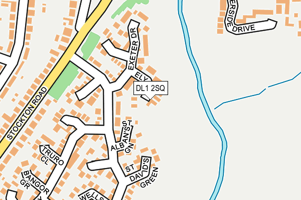 DL1 2SQ map - OS OpenMap – Local (Ordnance Survey)