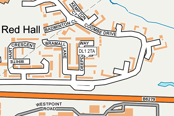 DL1 2TA map - OS OpenMap – Local (Ordnance Survey)