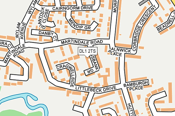 DL1 2TS map - OS OpenMap – Local (Ordnance Survey)