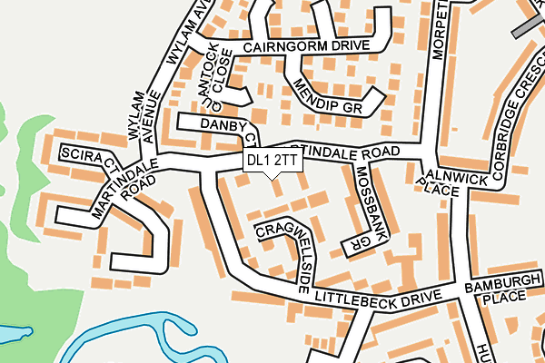 DL1 2TT map - OS OpenMap – Local (Ordnance Survey)