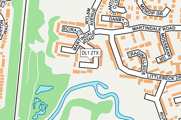DL1 2TX map - OS OpenMap – Local (Ordnance Survey)