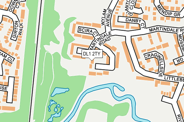 DL1 2TY map - OS OpenMap – Local (Ordnance Survey)