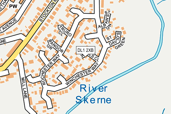 DL1 2XB map - OS OpenMap – Local (Ordnance Survey)