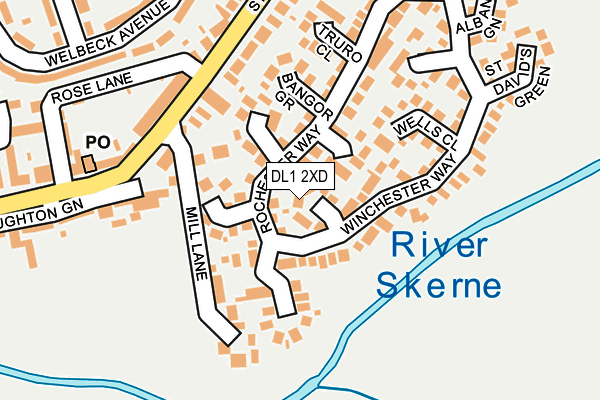 DL1 2XD map - OS OpenMap – Local (Ordnance Survey)