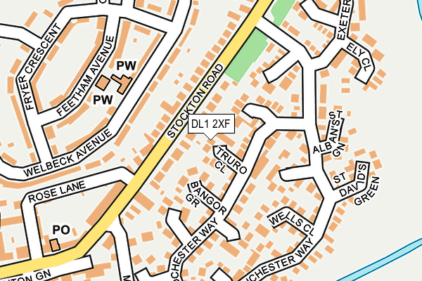 DL1 2XF map - OS OpenMap – Local (Ordnance Survey)