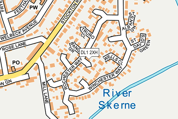 DL1 2XH map - OS OpenMap – Local (Ordnance Survey)