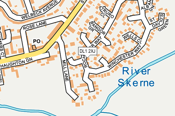 DL1 2XJ map - OS OpenMap – Local (Ordnance Survey)