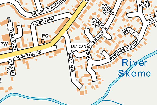 DL1 2XN map - OS OpenMap – Local (Ordnance Survey)