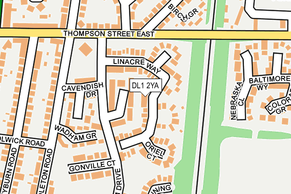 DL1 2YA map - OS OpenMap – Local (Ordnance Survey)