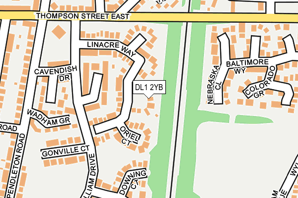 DL1 2YB map - OS OpenMap – Local (Ordnance Survey)