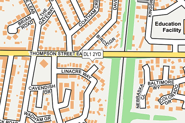 DL1 2YD map - OS OpenMap – Local (Ordnance Survey)