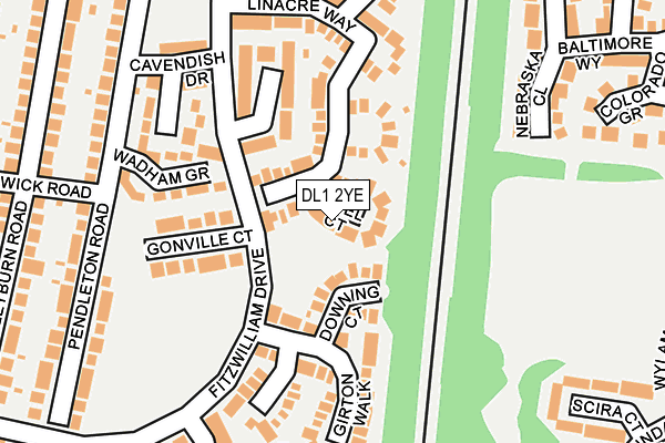 DL1 2YE map - OS OpenMap – Local (Ordnance Survey)