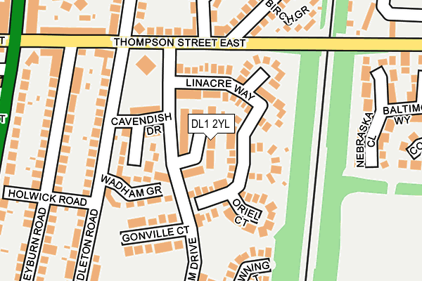 DL1 2YL map - OS OpenMap – Local (Ordnance Survey)