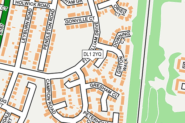 DL1 2YQ map - OS OpenMap – Local (Ordnance Survey)