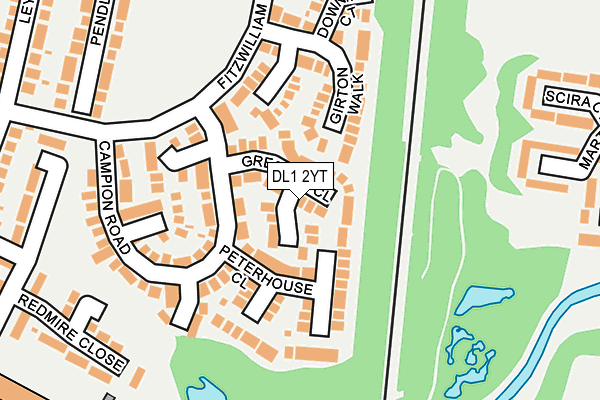 DL1 2YT map - OS OpenMap – Local (Ordnance Survey)