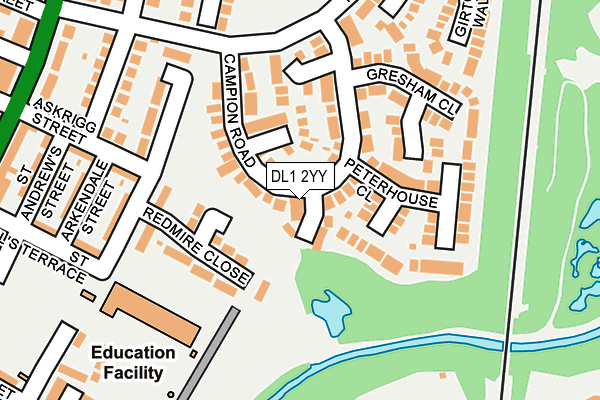 DL1 2YY map - OS OpenMap – Local (Ordnance Survey)