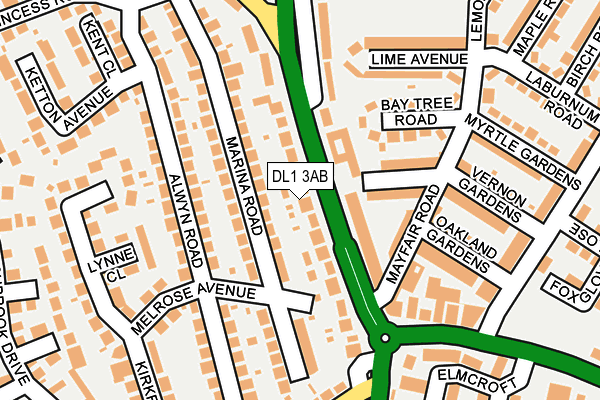 DL1 3AB map - OS OpenMap – Local (Ordnance Survey)