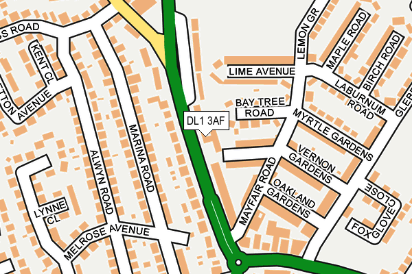 DL1 3AF map - OS OpenMap – Local (Ordnance Survey)