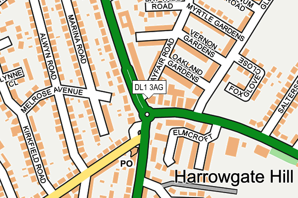 DL1 3AG map - OS OpenMap – Local (Ordnance Survey)