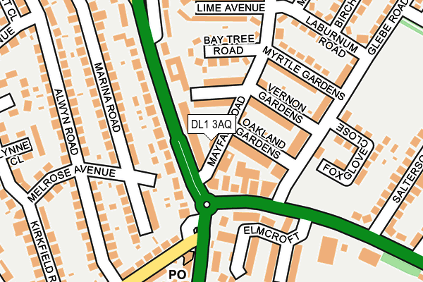 DL1 3AQ map - OS OpenMap – Local (Ordnance Survey)