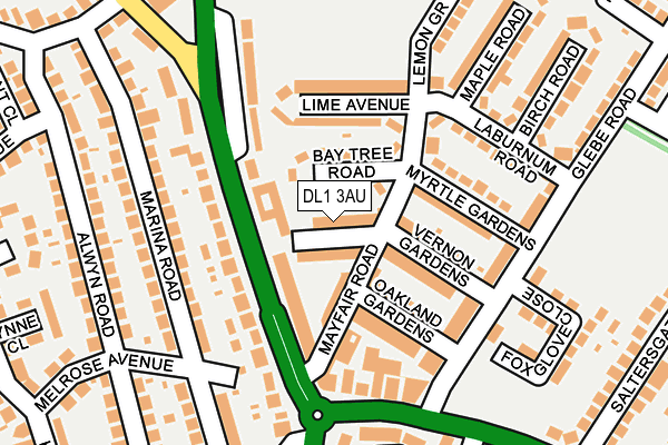 DL1 3AU map - OS OpenMap – Local (Ordnance Survey)