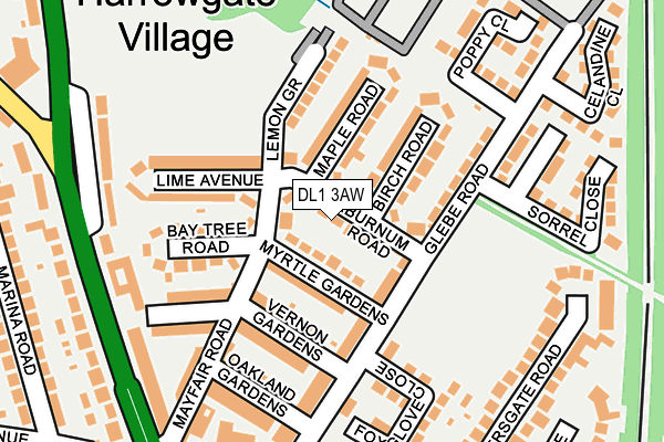 DL1 3AW map - OS OpenMap – Local (Ordnance Survey)