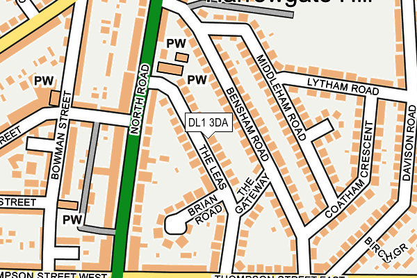 DL1 3DA map - OS OpenMap – Local (Ordnance Survey)