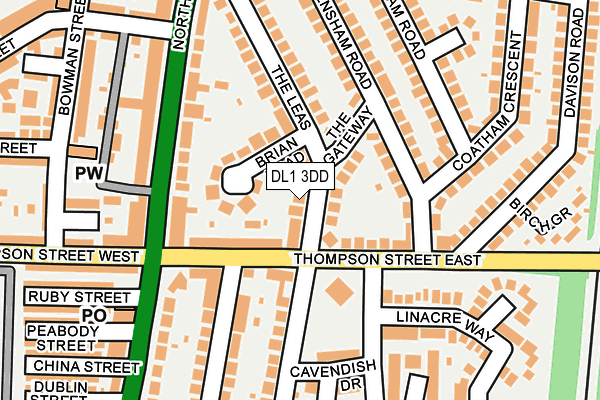 DL1 3DD map - OS OpenMap – Local (Ordnance Survey)