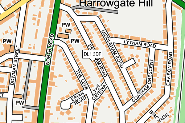 DL1 3DF map - OS OpenMap – Local (Ordnance Survey)