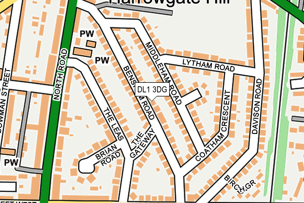 DL1 3DG map - OS OpenMap – Local (Ordnance Survey)