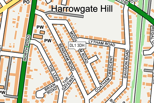 DL1 3DH map - OS OpenMap – Local (Ordnance Survey)