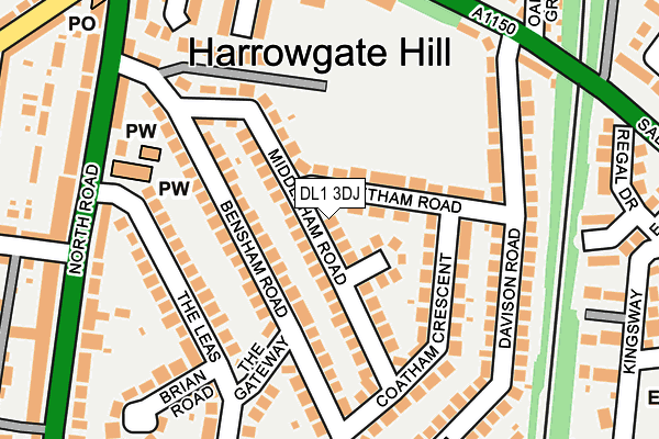 DL1 3DJ map - OS OpenMap – Local (Ordnance Survey)