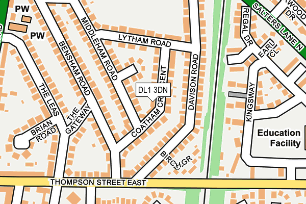 DL1 3DN map - OS OpenMap – Local (Ordnance Survey)