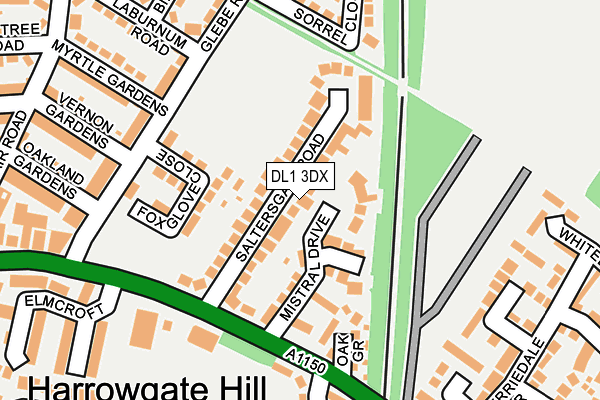 DL1 3DX map - OS OpenMap – Local (Ordnance Survey)