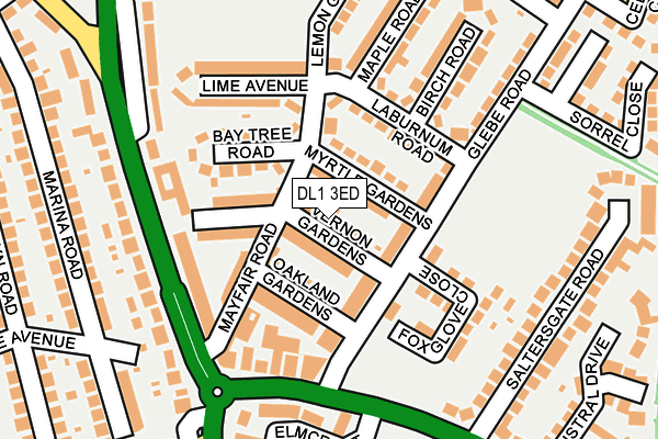 DL1 3ED map - OS OpenMap – Local (Ordnance Survey)