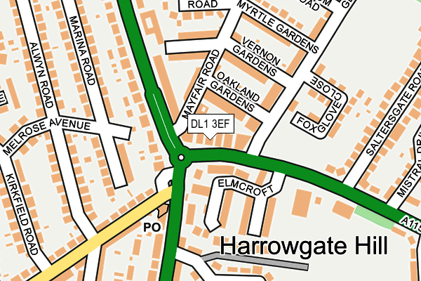 DL1 3EF map - OS OpenMap – Local (Ordnance Survey)