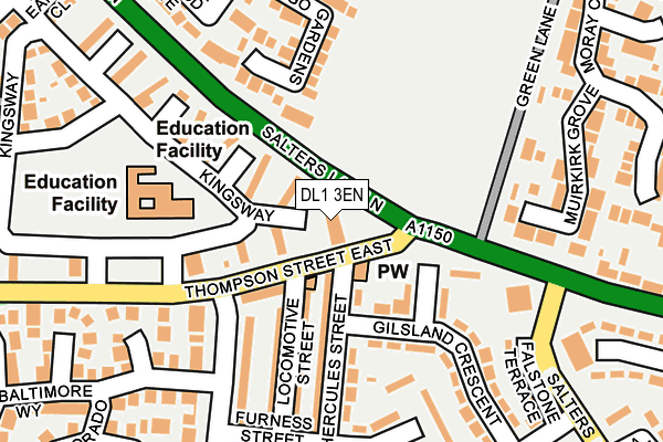 DL1 3EN map - OS OpenMap – Local (Ordnance Survey)