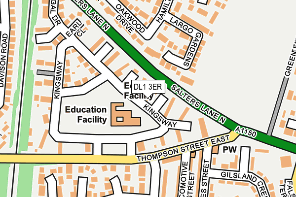 DL1 3ER map - OS OpenMap – Local (Ordnance Survey)